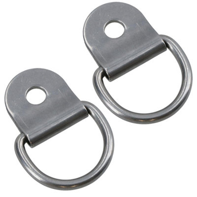 AB Tools Tie Down Anchor Dee Ring 2 Pack Stainless Steel Lashing Hook Point Cleat 316 from B&Q