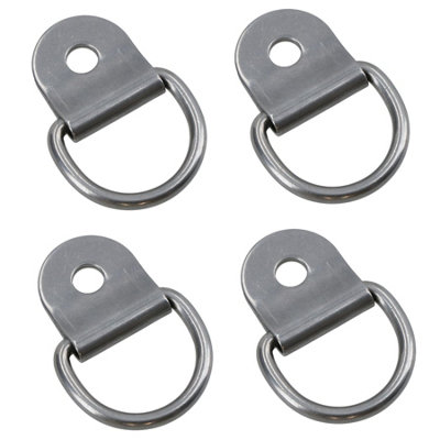 AB Tools Tie Down Anchor Dee Ring 4 Pack Stainless Steel Lashing Hook Point Cleat 316 from B&Q