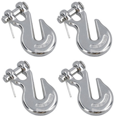 AB Tools Clevis End Grab Hook Stainless Steel For 6mm (1/4In) Chain Lifting 750Kg 4Pc from B&Q