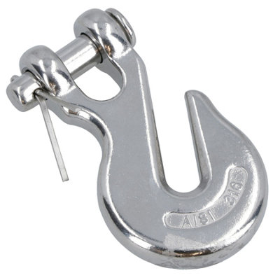 AB Tools Clevis End Grab Hook Stainless Steel For 8mm (5/16In) Chain Lifting 1000Kg 1Pc from B&Q