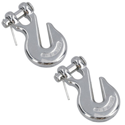 AB Tools Clevis End Grab Hook Stainless Steel For 8mm (5/16In) Chain Lifting 1000Kg 2Pc from B&Q