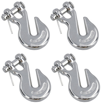 AB Tools Clevis End Grab Hook Stainless Steel For 8mm (5/16In) Chain Lifting 1000Kg 4Pc from B&Q