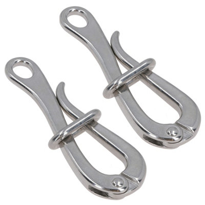 B&Q -  6 Inch Marine Pelican Hook + Eye Quick Release Link Stainless Steel Guard Rail 2Pc