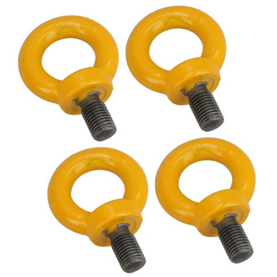 AB Tools 12mm Lifting Eyes Eyebolt Ring High Tensile 22mm Length 2.0 Ton Capacity 4Pc from B&Q