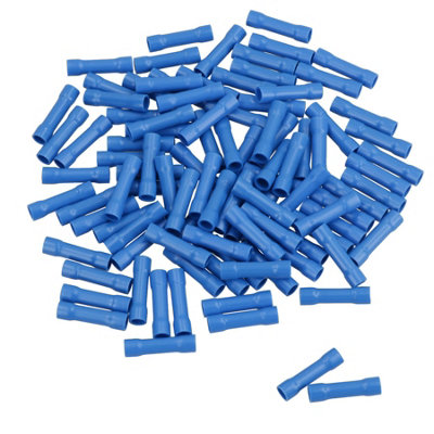 AB Tools Insulated Straight Butt Connectors Electrical Crimps Terminals Blue 100Pc from B&Q