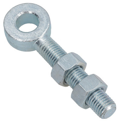 AB Tools Swing Gate Long Eye Bolts Hinge + Nuts Adjustable Zinc Plated 20 X 100mm 1Pc