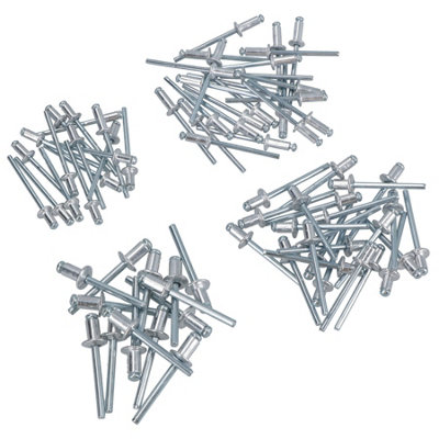 AB Tools Assorted Blind Pop Pot Rivets Set Fastener Fastening Metric 3.2-4.8mm 80Pc