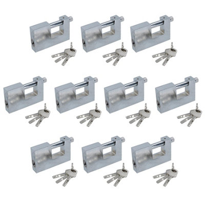 AB Tools 90mm Heavy Duty Beam Padlock Lock For Containers Shutter Doors Warehouses 10Pc from B&Q