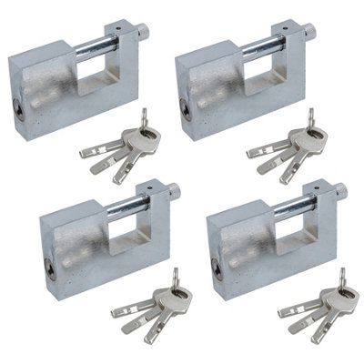 AB Tools 90mm Heavy Duty Beam Padlock Lock For Containers Shutter Doors Warehouses 2Pc from B&Q