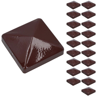 AB Tools Metal Fence Post Cap For Fence Posts 100mm X 100mm Protector Cover Brown 20Pc from B&Q