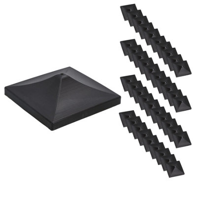 AB Tools Plastic Fence Post Cap For Fence Posts 75mm X 75mm Protector Cover 40Pc
