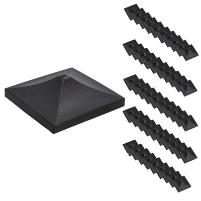 AB Tools Plastic Fence Post Cap For Fence Posts 75mm X 75mm Protector Cover 50Pc