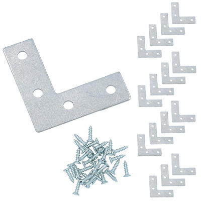 B&Q -  50mm (2In.) Corner Mending Plate Angle Bracket L Shape Reinforcing Repairing 16Pc