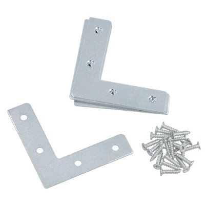 B&Q -  63.5mm (2.5In.) Corner Mending Plate Angle Bracket L Shape Reinforcing Repairing 5Pc