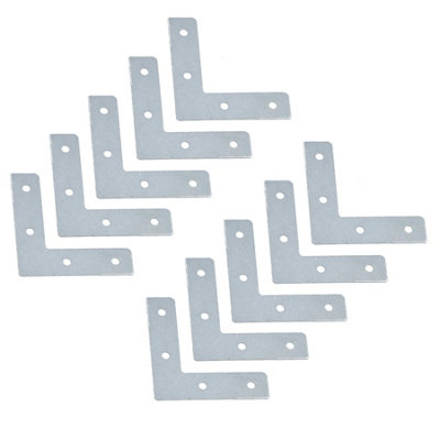 B&Q -  63.5mm (2.5In.) Corner Mending Plate Angle Bracket L Shape Reinforcing Repairing 10Pc