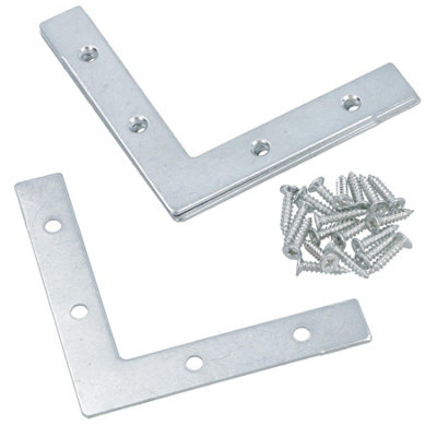 B&Q -  75mm (3In.) Corner Mending Plate Angle Bracket L Shape Reinforcing Repairing 5Pc