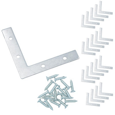 B&Q -  75mm (3In.) Corner Mending Plate Angle Bracket L Shape Reinforcing Repairing 20Pc