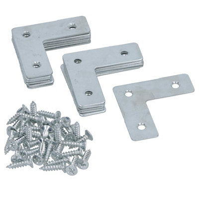 B&Q -  37mm (1.5In.) Corner Mending Plate Angle Bracket L Shape Reinforcing Repairing 12Pc