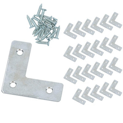 B&Q -  37mm (1.5In.) Corner Mending Plate Angle Bracket L Shape Reinforcing Repairing 24Pc