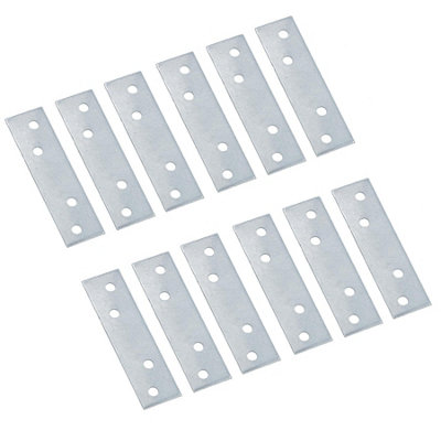 B&Q -  76mm Straight Mending Fixing Plate Angle Bracket L Shape Reinforcing Repairing 12Pc