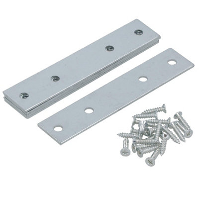 B&Q -  100mm Straight Mending Fixing Plate Angle Bracket L Shape Reinforcing Repairing 5Pc