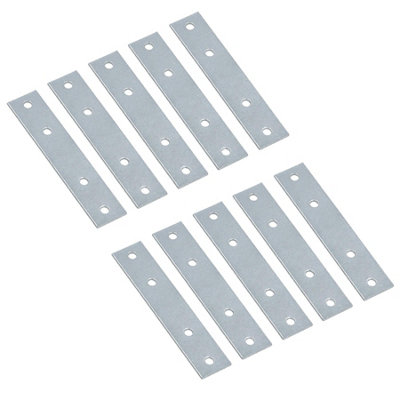 B&Q -  100mm Straight Mending Fixing Plate Angle Bracket L Shape Reinforcing Repairing 10Pc