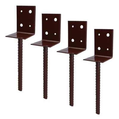 AB Tools Concrete In Wooden Post Support Base Bracket 75 X 75mm Carport Decking 4Pk from B&Q