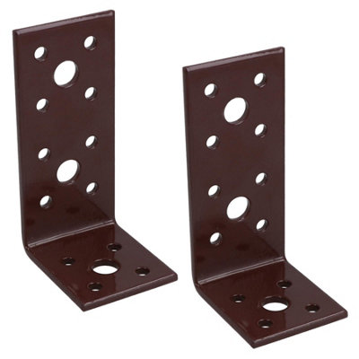 AB Tools Angle Corner Bracket L-Shape Brace Fastener Plate 90mm X 45mm X 40mm 2Pk from B&Q