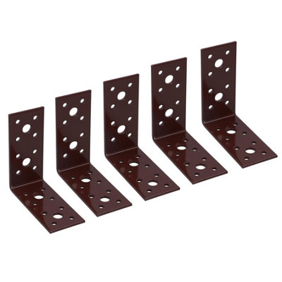 AB Tools Angle Corner Bracket L-Shape Brace Fastener Plate 90mm X 90mm X 40mm 5Pk from B&Q