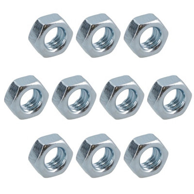 AB Tools M4 X 0.7mm Hex Full Nut Fastener Hexagonal Metric Nuts Grade 8 Zinc Plated 10Pk from B&Q
