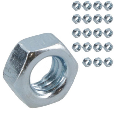 AB Tools M4 X 0.7mm Hex Full Nut Fastener Hexagonal Metric Nuts Grade 8 Zinc Plated 20Pk from B&Q
