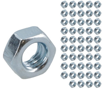 AB Tools M4 X 0.7mm Hex Full Nut Fastener Hexagonal Metric Nuts Grade 8 Zinc Plated 50Pk from B&Q