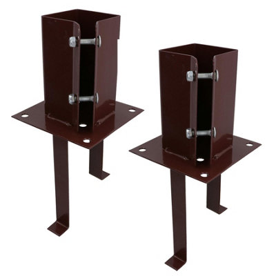 AB Tools Concrete In Wooden Post Shoe Support Base Bracket Holder 75 X 75mm 2Pk from B&Q