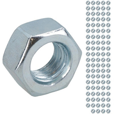 AB Tools M10 X 1.5mm Hex Full Nut Fastener Hexagonal Metric Nuts Grade 8 Zinc Plated 100Pk from B&Q