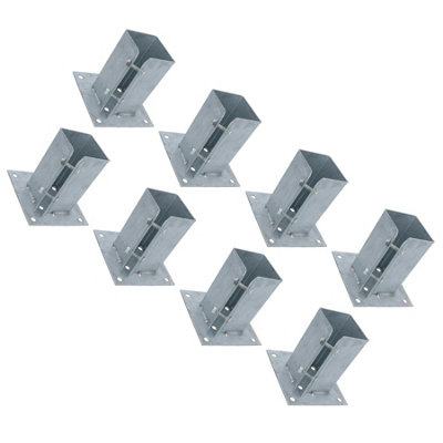 AB Tools Fence Post Bolt Down Shoe Holder Support Clamp Galvanised 75 X 75mm 8Pk from B&Q
