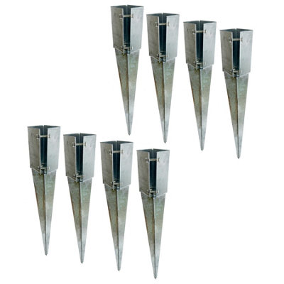 AB Tools Fence Post Holder Support Drive In Spike Galvanised 75 X 75 X 750mm 8Pk from B&Q
