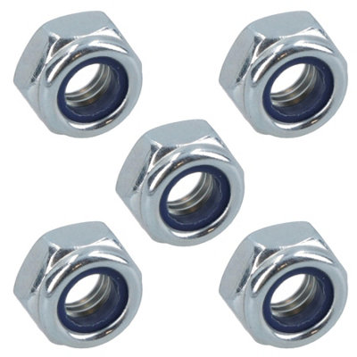 AB Tools M6 X 1.0mm Nyloc Nut Fastener Hexagonal Metric Nuts Grade 8 Zinc Plated 5Pk from B&Q