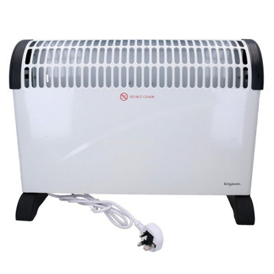 AB Tools White 2Kw Electric Fan Convector Heater Adjustable Thermostat Free Standing Home from B&Q