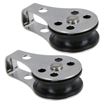 AB Tools Type 2 Marine Pulley Block 26mm Diameter Nylon Wheel Stainless Steel 2Pc from B&Q