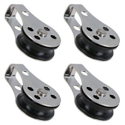 AB Tools Type 2 Marine Pulley Block 26mm Diameter Nylon Wheel Stainless Steel 4Pc from B&Q
