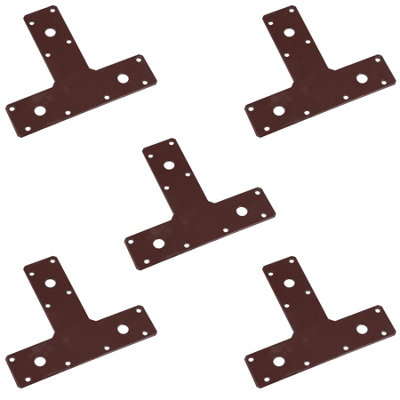 AB Tools T-Shape Bracket Brace Fastener Plate 150 X 90 X 37mm Joist Joiner Mending 5Pk from B&Q