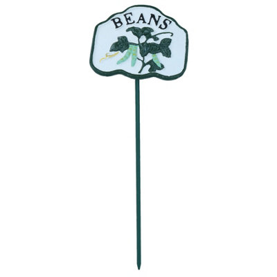 AB Tools Beans Vegetable Sign Marker Label Cast Iron Plant Garden Yard Allotment from B&Q