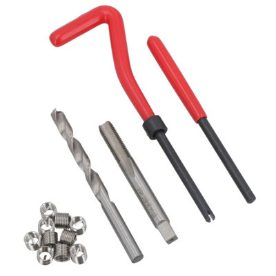 B&Q -  1/4 X 26 Bsc Thread Repair Cutter Kit Helicoil Set For Damaged Threads 14Pc