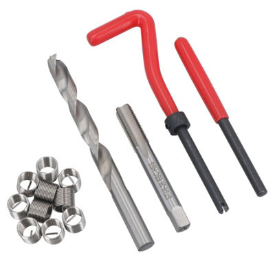 B&Q -  3/8" X 26 Bsc Thread Repair Cutter Kit Helicoil Set For Damaged Threads 14Pc