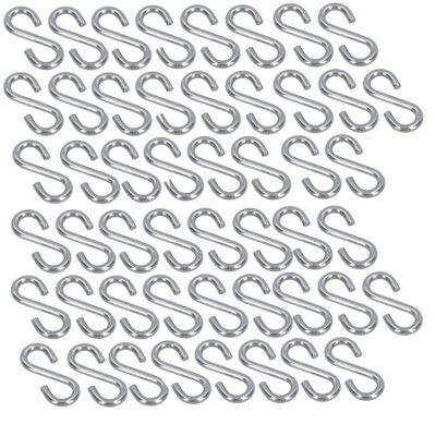 AB Tools 50Pk S Hook Hanging 4mm Stainless Steel Marine Grade Kitchen Pan Hanger Clothing