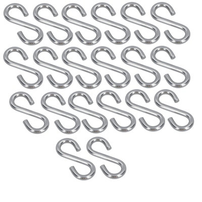 AB Tools 20Pk S Hook Hanging 6mm Stainless Steel Marine Grade Kitchen Pan Hanger Clothing