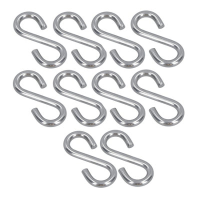 AB Tools 10Pk S Hook Hanging 8mm Stainless Steel Marine Grade Kitchen Pan Hanger Clothing