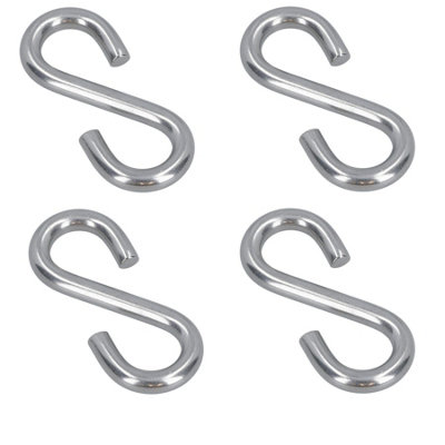 AB Tools 4Pk S Hook Hanging 9.5mm Stainless Steel Marine Grade Kitchen Pan Hanger Clothing