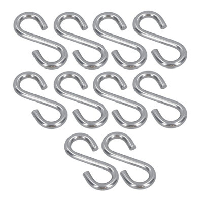 AB Tools 10Pk S Hook Hanging 9.5mm Stainless Steel Marine Grade Kitchen Pan Hanger Clothing