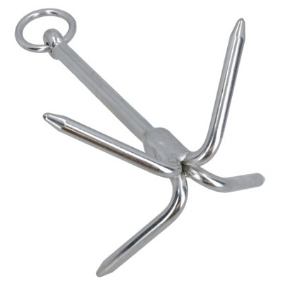 B&Q -  Grapnel Hook Anchor 240mm Grappling 316 Stainless Steel Marine Grade